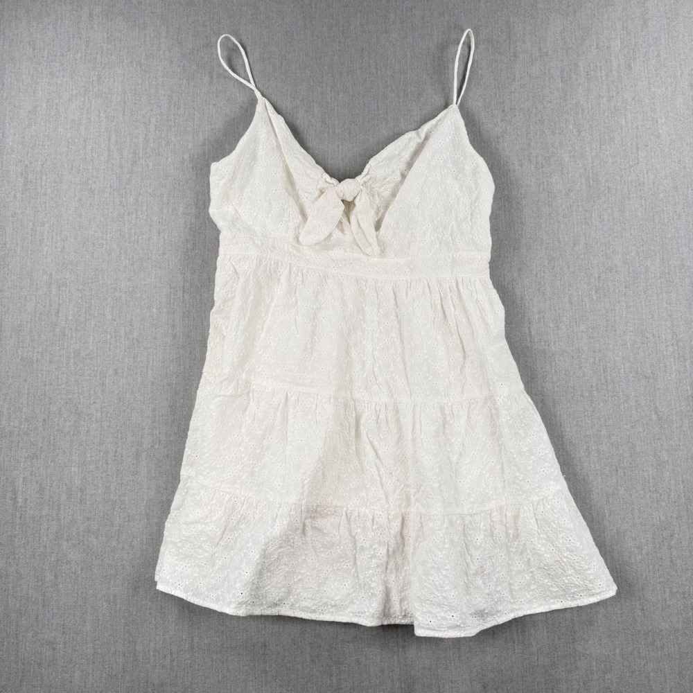 Lost + Wander White Eyelet Tiered Mini Dress Recycled Cotton WDWB03537 Womens